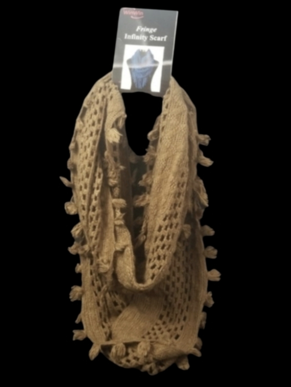 NEW - WINWIN FRINGE FASHION INFINITY BROWN SCARF